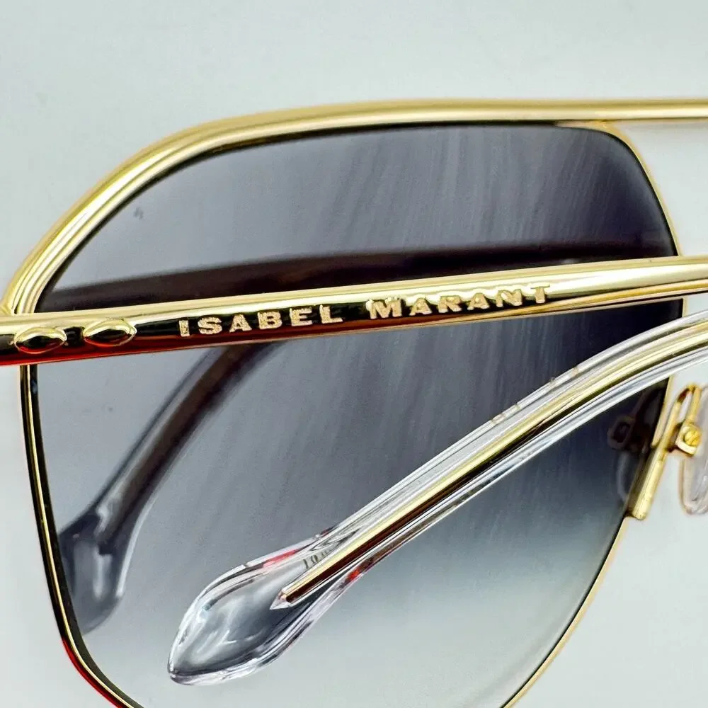Isabel Marant Sunglasses IM0117 009O Gold Aviator Frame Gray Gradient Lens 64mm